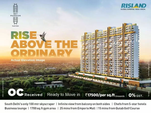 3-4 BHK Apartments and 5 BHK Penthouse at Risland Sky Mansion Chattarpur Delhi.