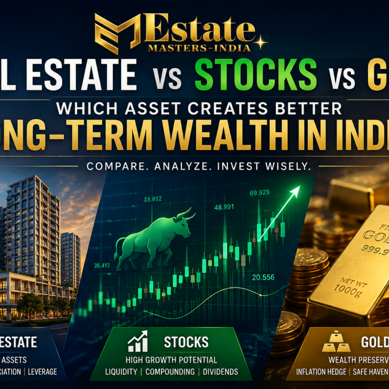 Real Estate vs Stocks vs Gold: Which Asset Creates Better Long-Term Wealth in India ?